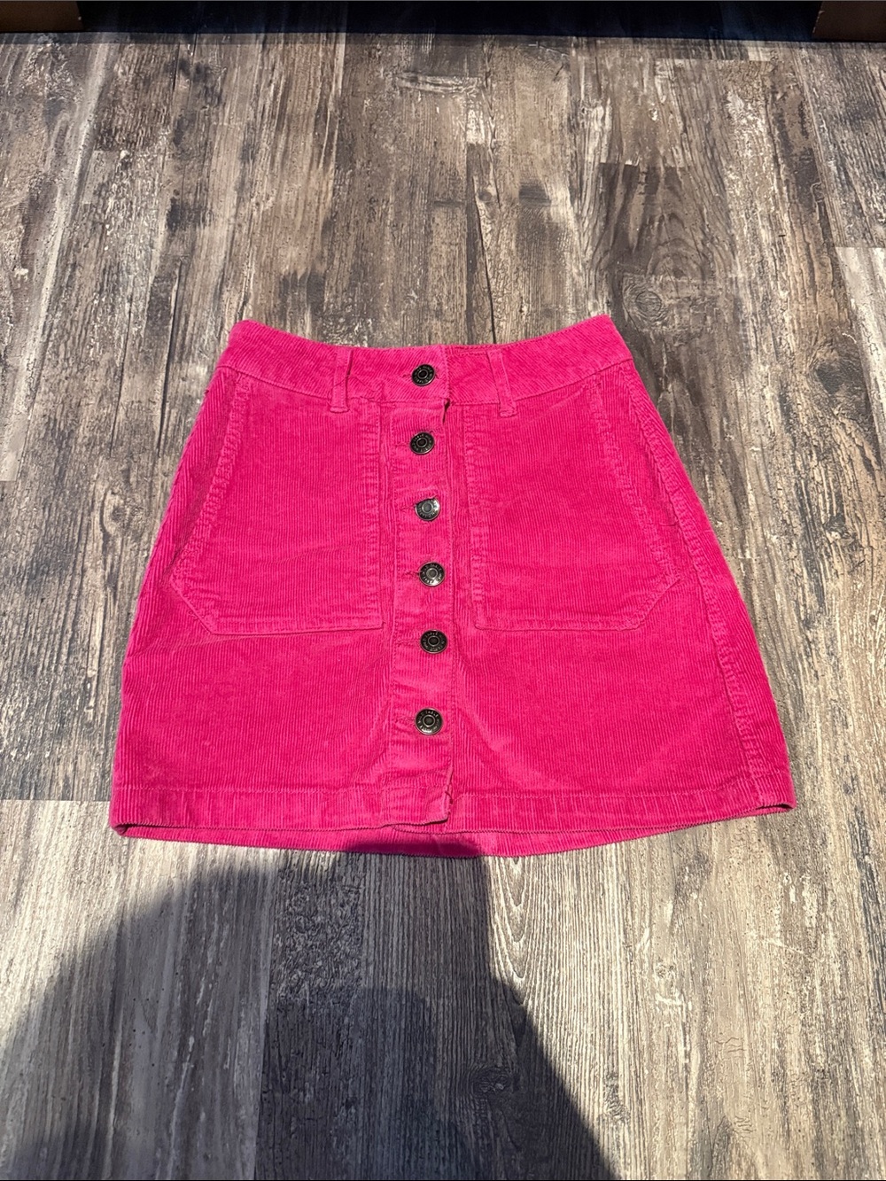 wild fable Hot Pink Corduroy Button-Front Mini Skirt